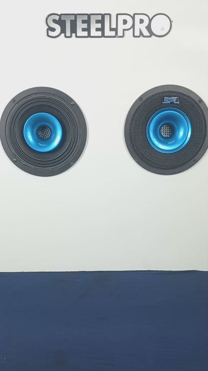 Bocina Coaxial 6.5  Potencia Max 1100w By Steelpro Negra Con Azul