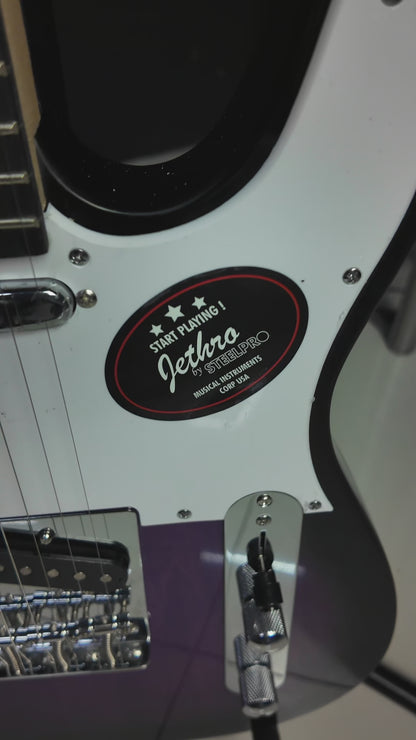 030-SK Purple Burst Kit Guitarra Eléctrica Con Amplificador 20W Funda Atril Cable Profesional Para Diestros Jethro By Steelpro