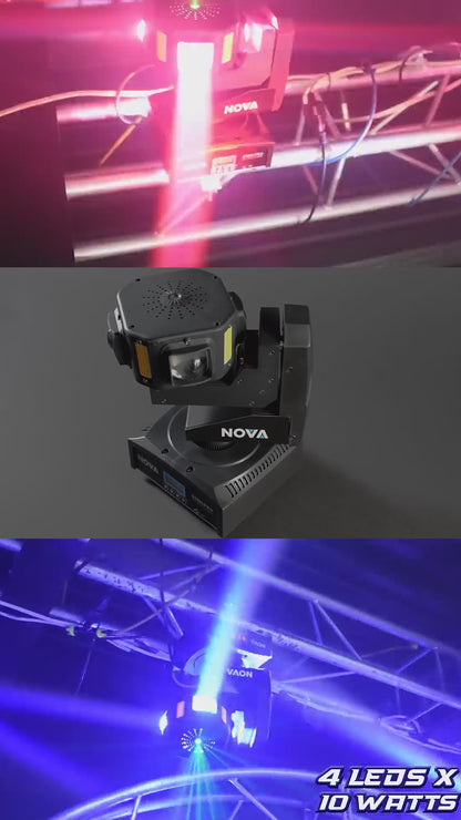 Par Cabeza Robotica Rgbw Giro Infinito+laser Verde Steelpro