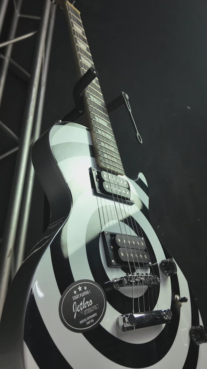065-SK Circles Silver Body Kit Guitarra Eléctrica Con Amplificador 20W Funda Atril Cable Profesional Para Diestros Jethro By Steelpro